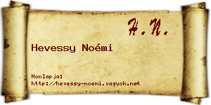 Hevessy Noémi névjegykártya